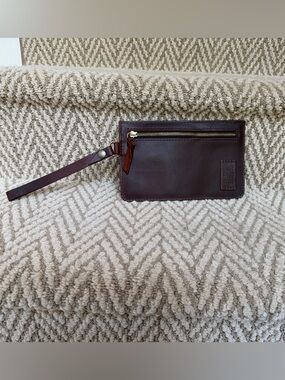 Portland Leather Adriana Pouch Wristlet Cognac NWOT